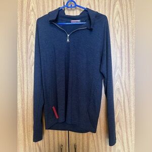 Prada Men's Black Quarter-Zip Sweater